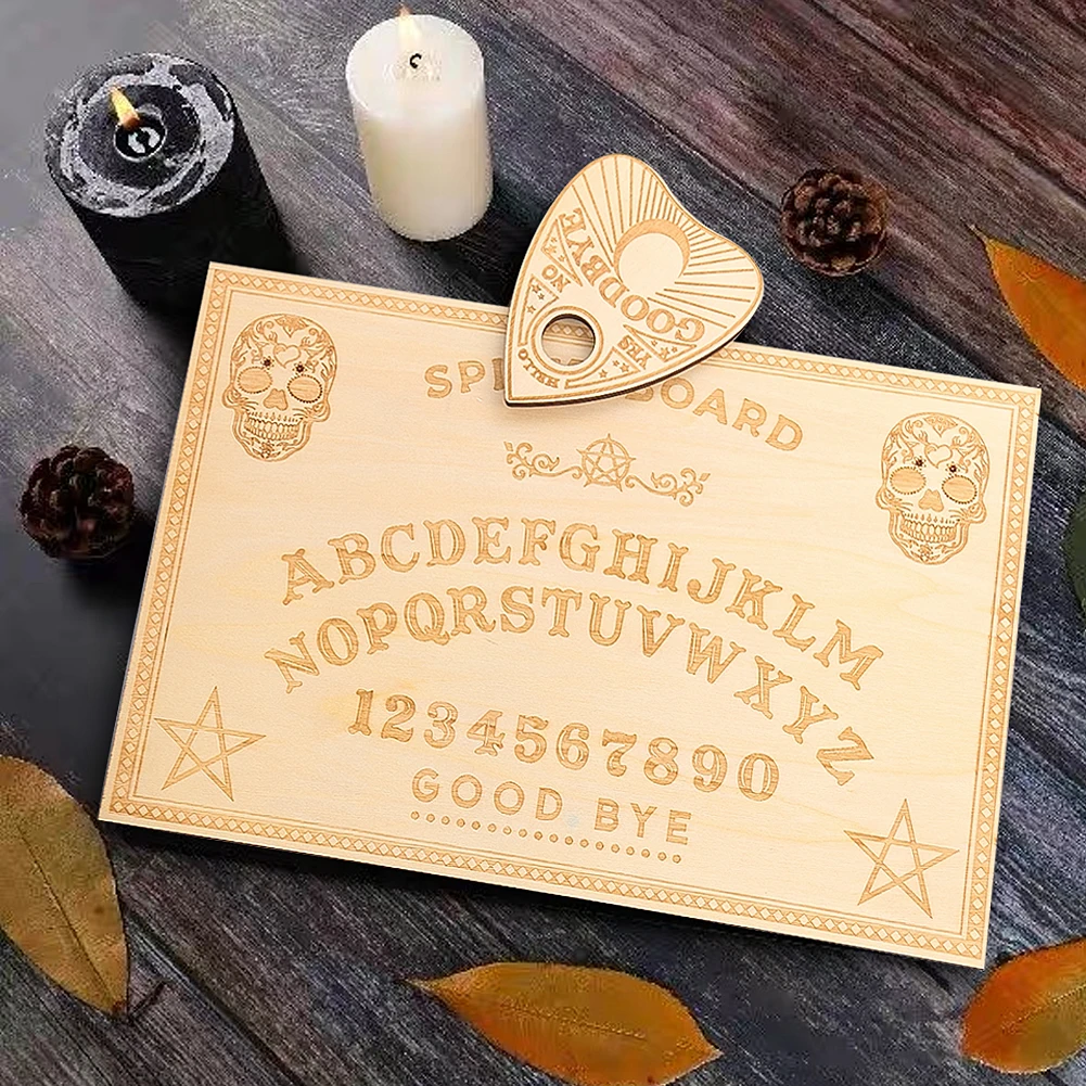 3 قطعة مجموعة لوحة Ouija الخشبية البندول الساحرة الشمعدان النفسي نبوءة رسالة الحلي السحر العرافة التأمل الدعائم