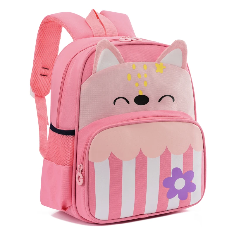 Kindergarten Children Cartoon Fox Backpack School Bag For Girls