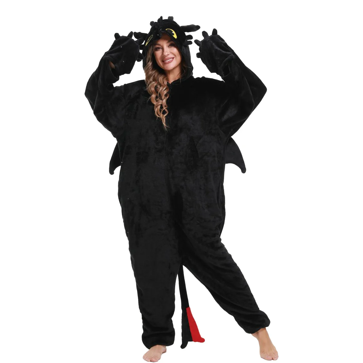 Kigurumi-Pijama de desenhos animados para adultos, Onesie, Pijama Animal, Como Treinar Seu Pijama Desdentado, Traje Cosplay Dragão, Homens e Mulheres