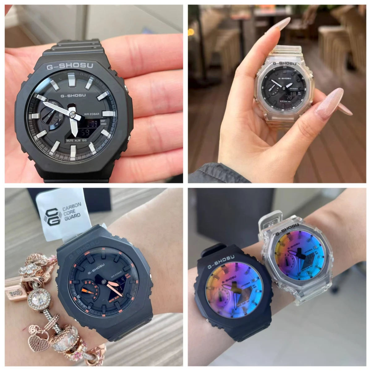 

Digital Sports Electronic Unisex Watch World Time Full Function LED Dual Display Oak Series 2A WATCH Store