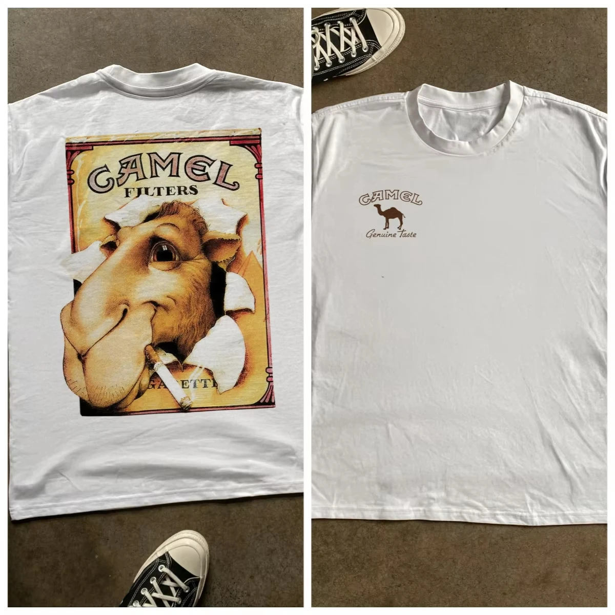 Y2k Sommer Baumwoll-T-Shirt mit Camel-Zigaretten-Grafik 2026 Sommer Neu Amerikanischer Stil Tough Guy Herrenmode – Detail 5