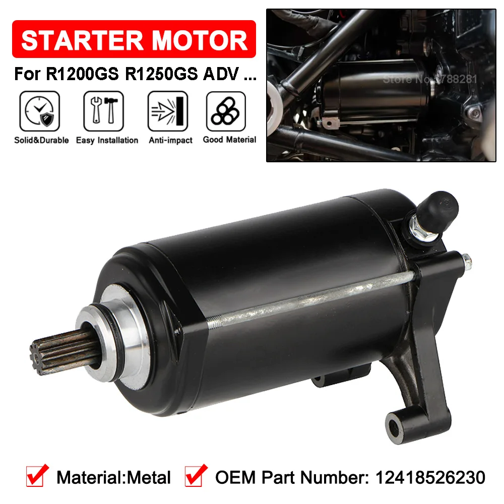 Motorcycle Starter Motor OEM NO.12418526230 For BMW R1200GS R1250GS ADV R1200RT R1200 R/RS R1250RT R1250R/RS K50 K51 K52 K53 K54