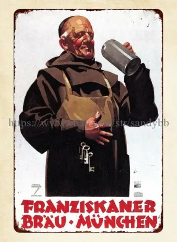 Ideias rústicas para garagem: Placa de metal de alumínio FRANZISKANER 1935 Bier Franziskaner