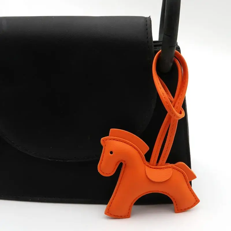 High-end All-match PU Leather Mini Pony Pendant For Women Fashion Multi-colored Pony Bag Accessories Car Pendant Birthday Gift