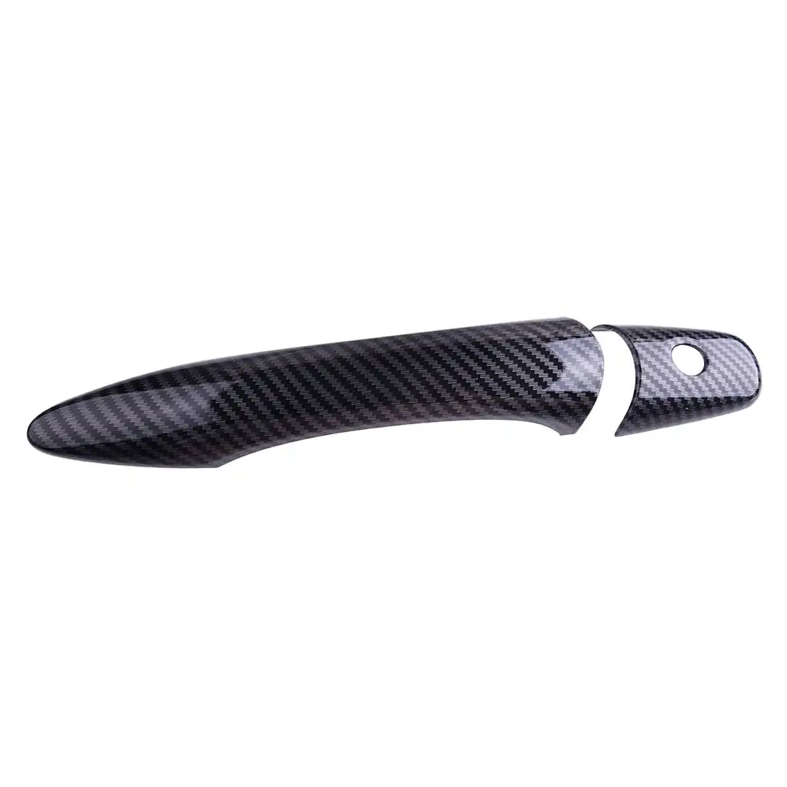 1 set Car Exterior Door Handle Cover Trim With 1 Key Hole Fit for Infiniti QX80 SUV 2014-2024 Carbon Fiber Texture Style