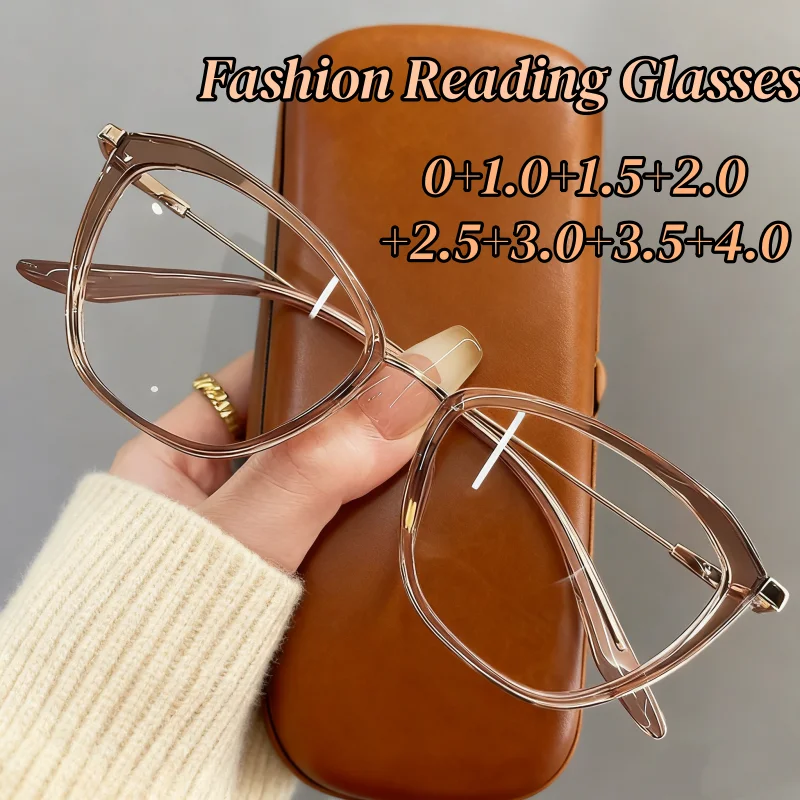 

Trendy Ins Style Women's Reading Glasses Vintage High Difinition Plus Diopters Hyperopia Men Ladies Fashin Cat Eye Eyewear