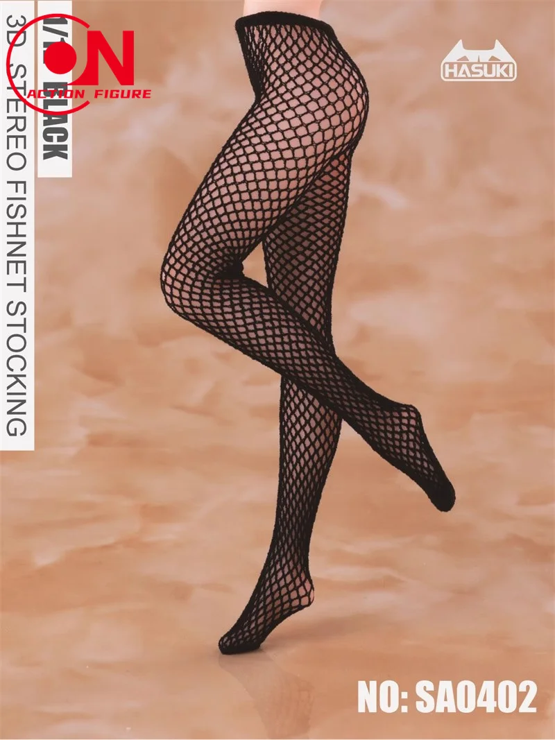 HASUKI SA04 1/12 Scale 3D Fishnet Stockings Seamless Socks Clothes Accessories Model Fit 6'' Female Soldier Action Figure Body