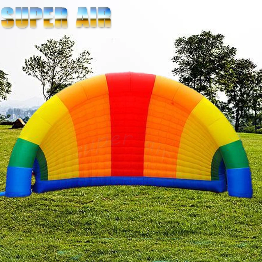 High quality customized outdoor inflatable semi-dome rainbow tent with multiple uses