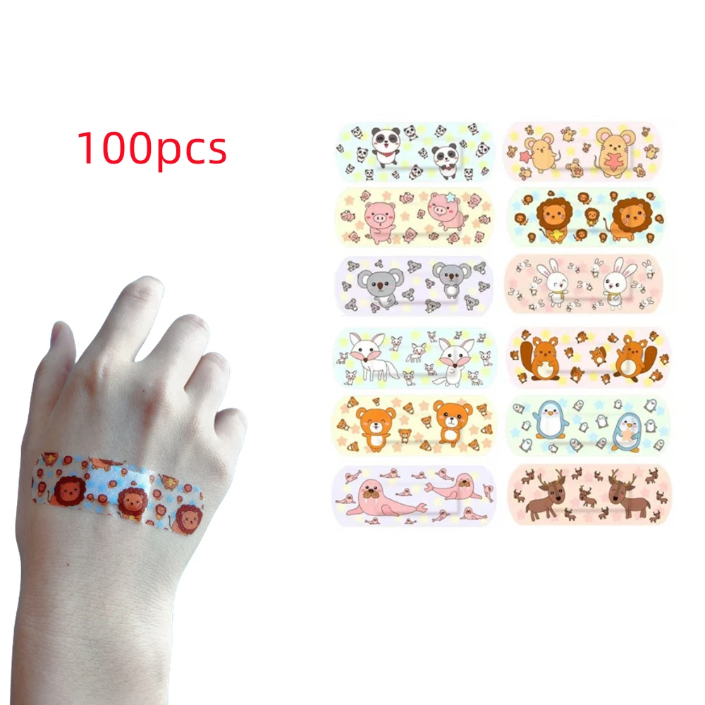 100Pcs Haut Patch Kinder Kinder Wundpflaster Klebe Verband Atmungsaktive Wasserdichte Stick pflaster cartoon kawaii pflaster – Detail 3