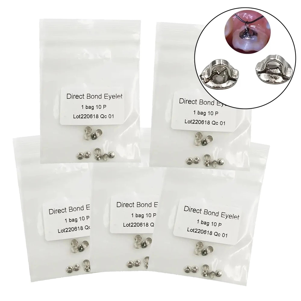 50Pcs Dental Orthodontic Consumables Mesh Lingual Buttons Tongue Side Buckle Perforated Connection