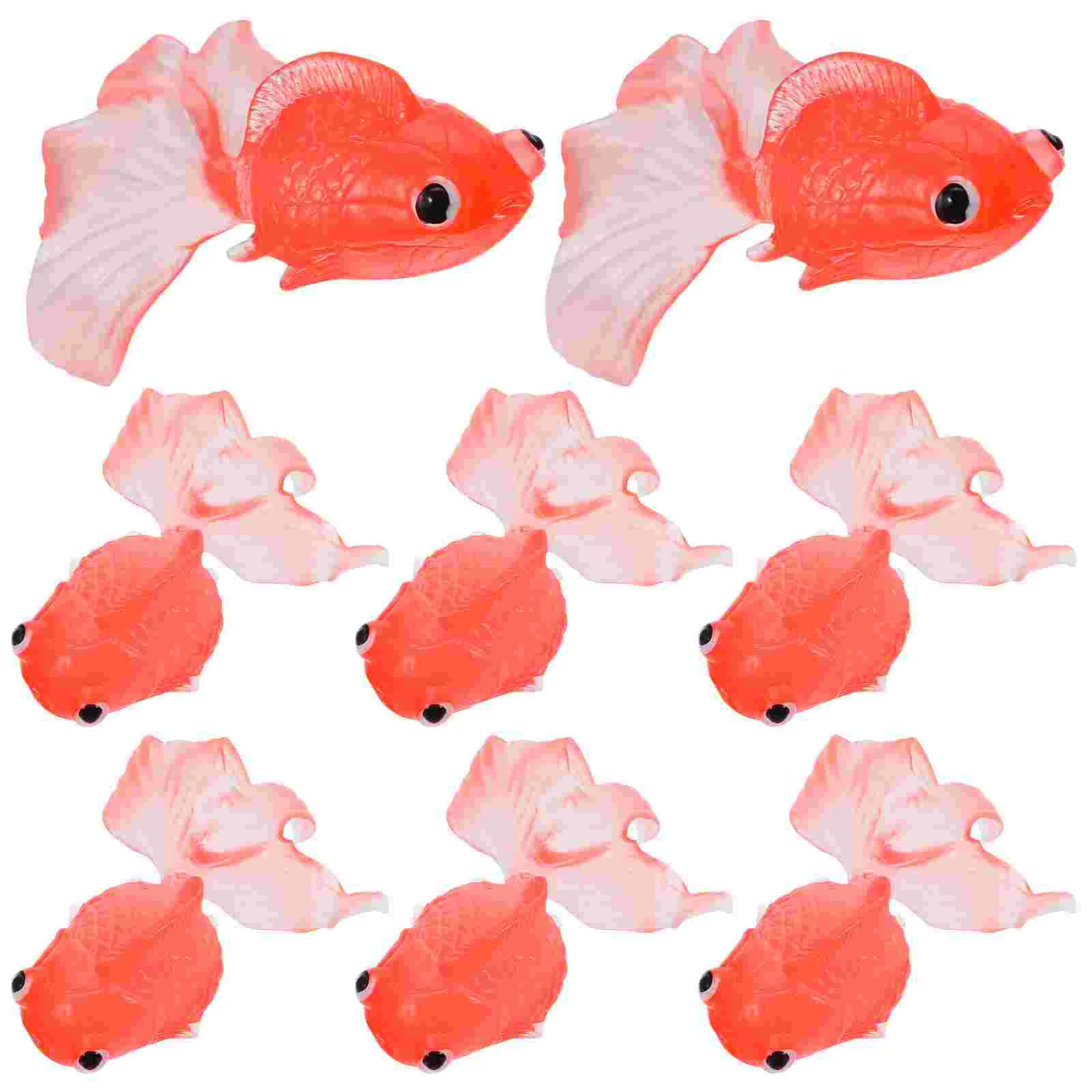 10 Pcs Floating Fish Tank Decorations Fishing Water Pool Toy Simulation Soft Goldfish Mini Toys Swimming