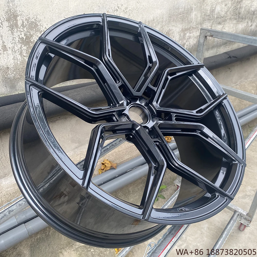 

Custom Shiny Black 5x112 Forged Alloy Car Wheel Rims Monoblock 17-22 Inch for Q8 Q7 4-piece New Condition 35mm Brushed Spokes