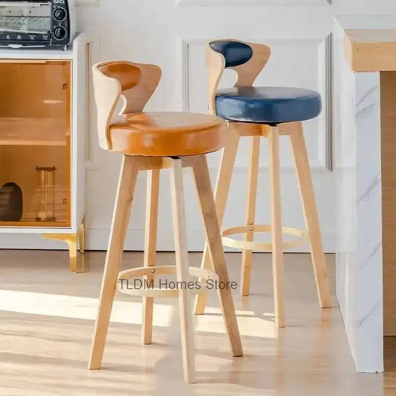 Designer Bar Modern Chair Retro Upholstery Chair Office Wooden Island Ergonomic Minimalist Bar Chaise De Bar Kitchen Furniture