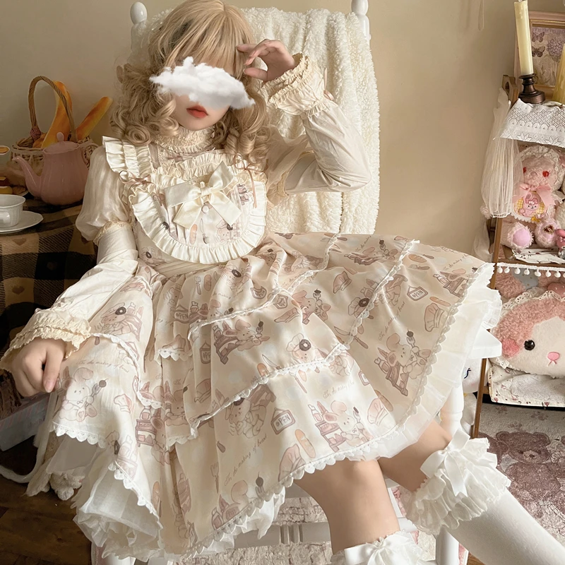 

Original New Lolita Dress Sweet And Cute Lolita Jsk Sling Dress Japanese Girls Tea Party Dress