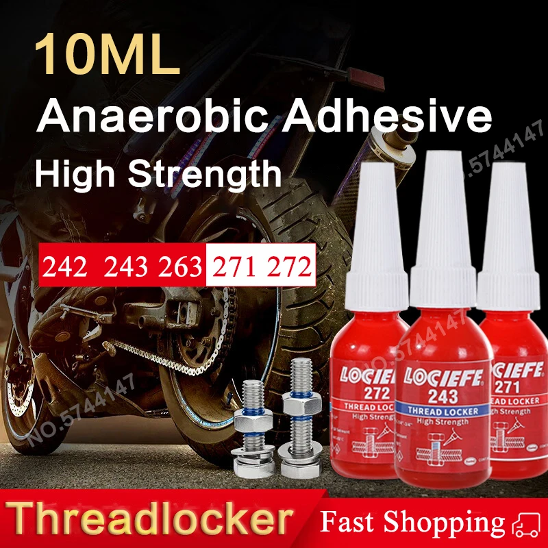 10Ml Threadlocker Hoge Sterkte Anaërobe Lijm 242 243 263 271 272 Blauwe Schroefdraad Locker Agent Anaërobe Kleeflijm