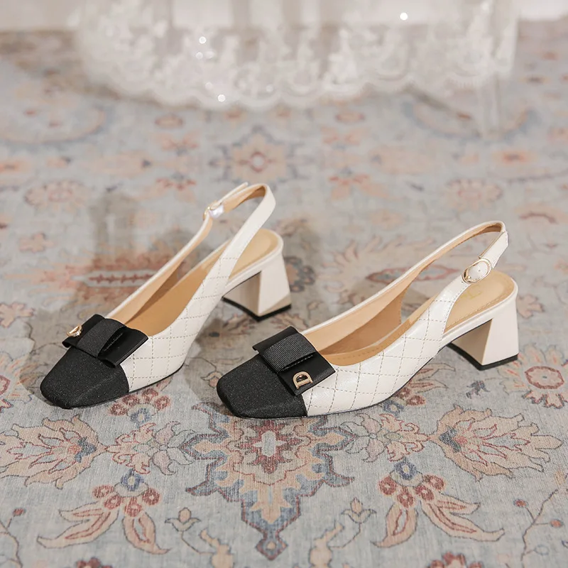 

Женские туфли-босоножки на высоком каблуке с цветовыми блоками, коллекция Весна 2026, для офиса и повседневной носки