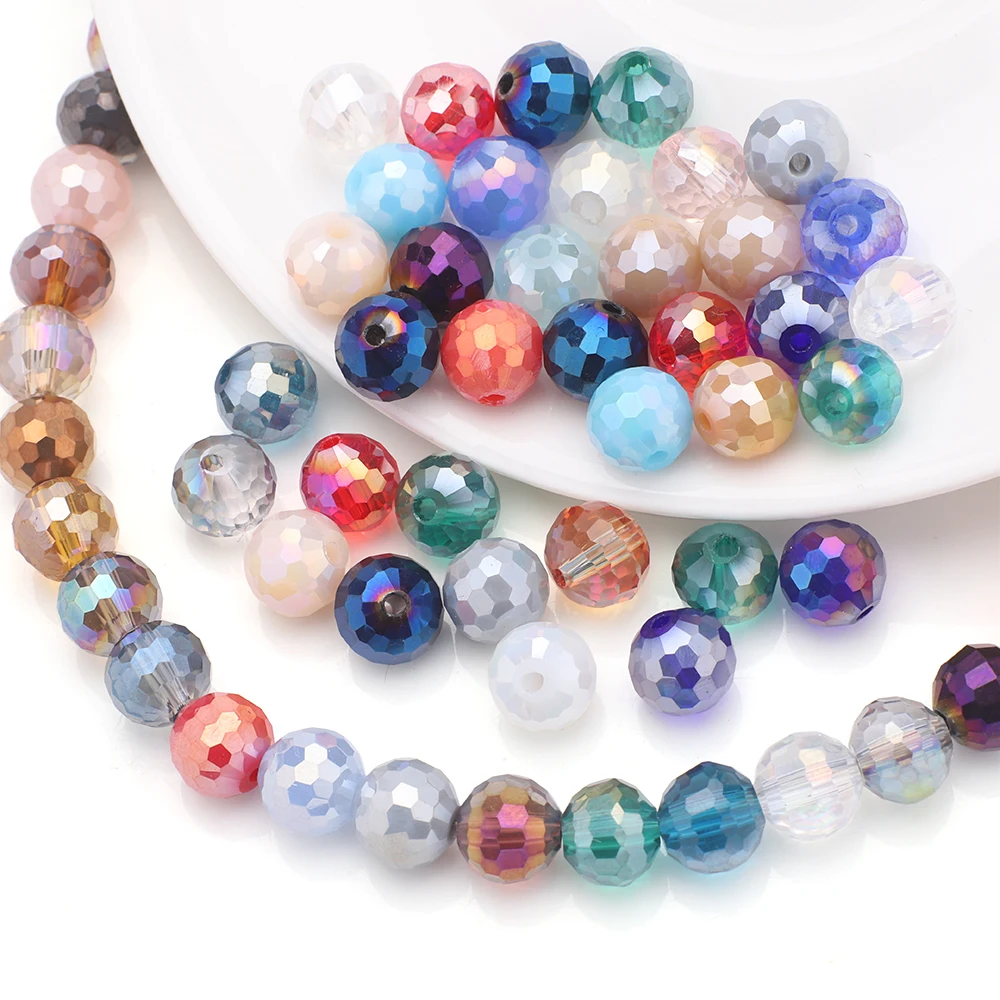 36 قطعة/الوحدة 8 مللي متر مختلط اللون كريستال الجولة AB خزر عازل الزجاج فضفاض الخرز اليدوية صنع النساء المجوهرات سوار ذاتي الصنع إكسسوارات #3