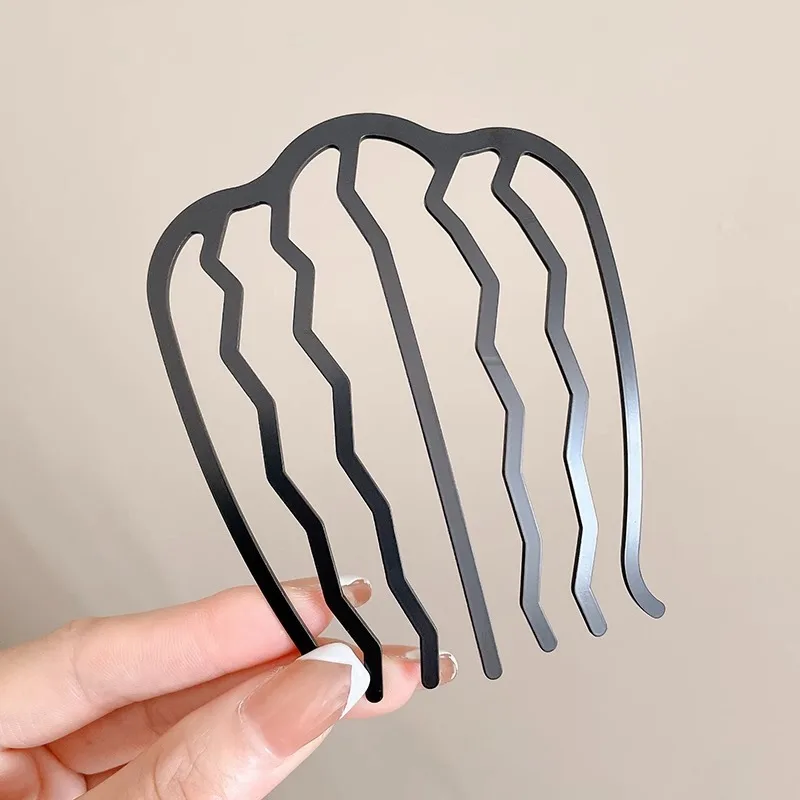 Metal Black Hair Fork Clip Women Hairpin Combs Messy Bun Hairpins Clip Hair Side Combs Updo Hairs Stick Hair Styling Accessories