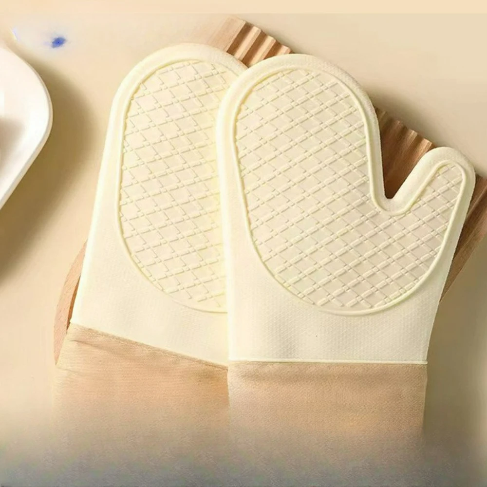 Thickened Silicone Heat-Resistant Gloves - Special for Baking Heat-Proof High-Temperature Resistant Oven Insulating Gloves