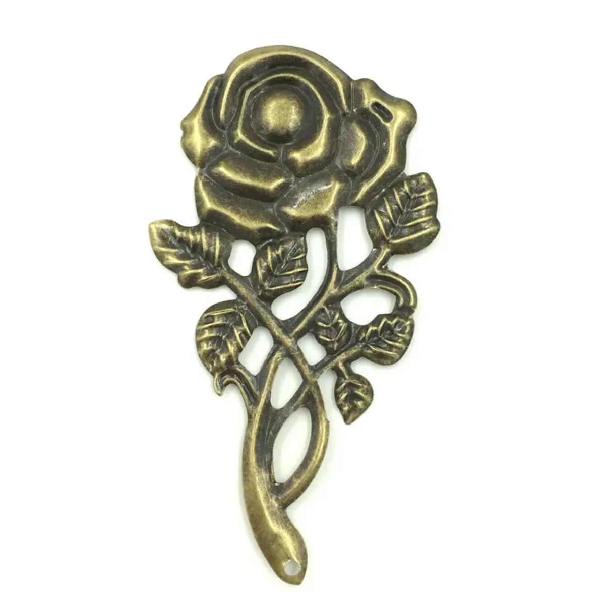 

500Pcs Bronze Tone Pendants Rose Flowers Filigree Wraps Hollow Embellishments 77mm Crafts DIY Making Charms Decoration Supplies