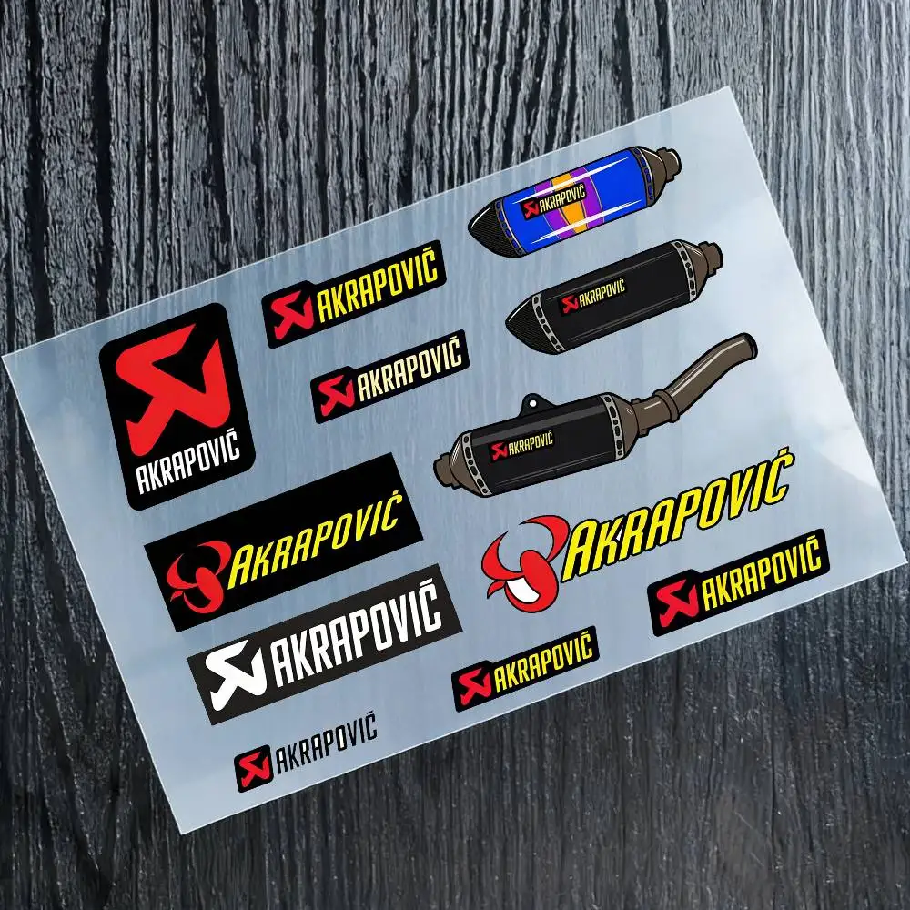 

For AKRAPOVIC Motorcycle Reflective Stickers Waterproof Decals For Helmet Scooter Fuel Tank Toolbox Racing