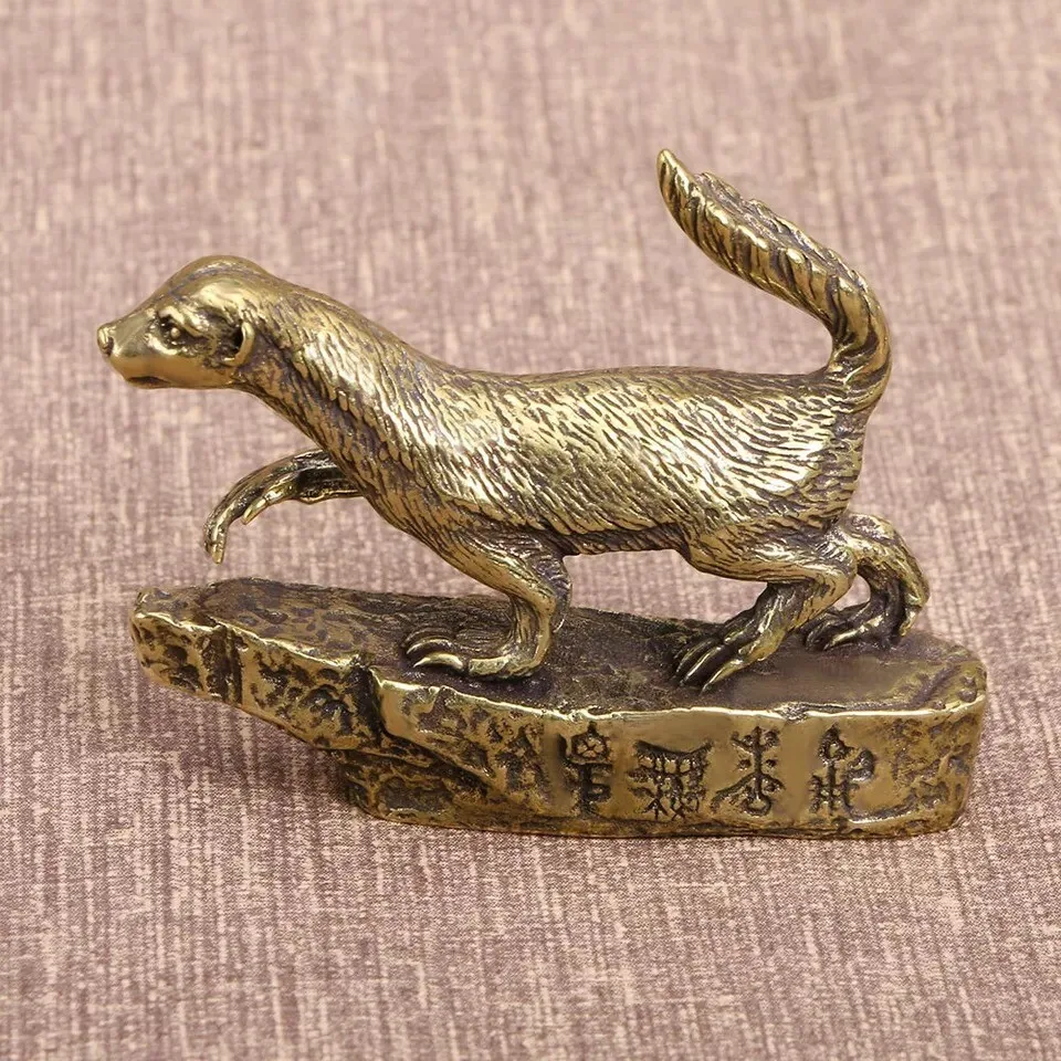 NONE Honey Badger Statue Brass