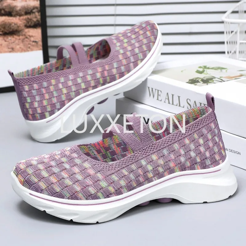 2024 Spring/Summer New Women's Flat Shoes Fashion Breathable Soft Sole Anti slip Comfortable Casual Sports Women's Shoes