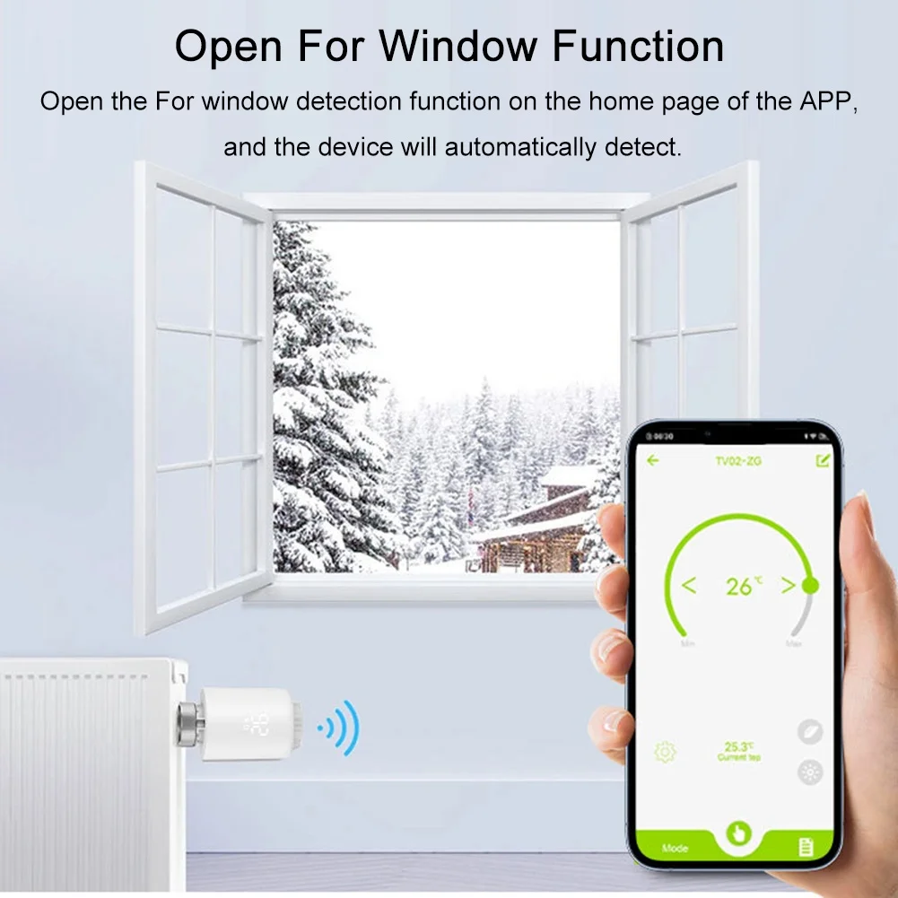 For ZigBee Wireless Smart Thermostat Valve Programmable Radiator Controller for Tuya Ecosystem Heating Control