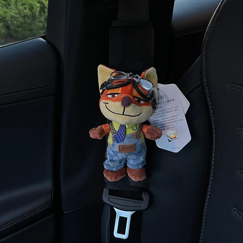 Novo nick fox louco animal cidade brinquedos de pelúcia carro capa ombro cinto segurança capa protetora presente brinquedos pelúcia