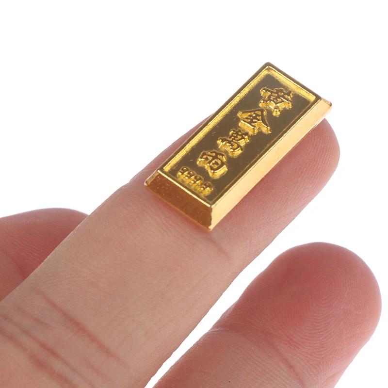 Doll House 1/2/10pcs 1:12 Miniature Model Accessories Mini Ruyi Gold Ingot Bar Copper Coin Decoration