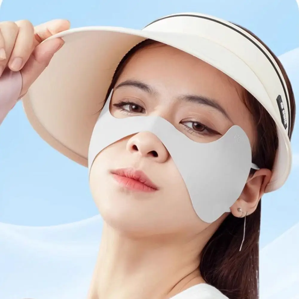

Sunscreen Face Scarf Ice Silk Sunscreen Mask Thin Nylon Summer Face Cover Sunscreen Veil Eye Protection Face Gini Mask Hiking