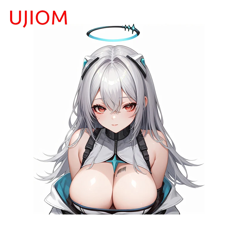 UJIOM 13 سنتيمتر × 11.7 سنتيمتر مغر Ex Machina ملصقات جدار الشخصية أنيمي فتاة الرسومات سكيت الشارات مقاوم للماء ديكور غرفة نوم #2