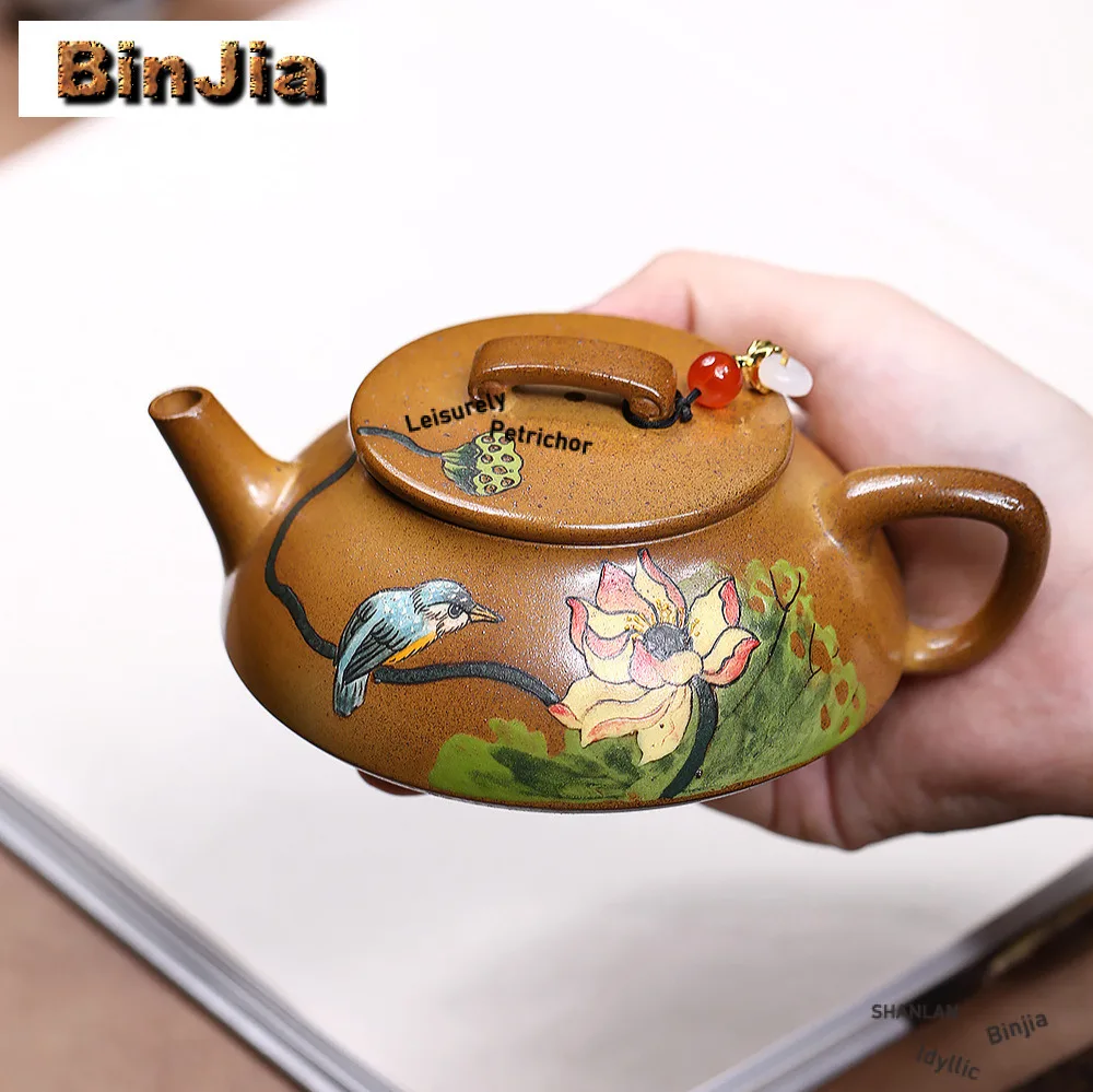 

190ml Luxury Yixing Purple Clay Teapots Handmade Ancient Method Rosin Fired Pot Raw Ore Section Mud Kettle Zisha Tea Set Cafes