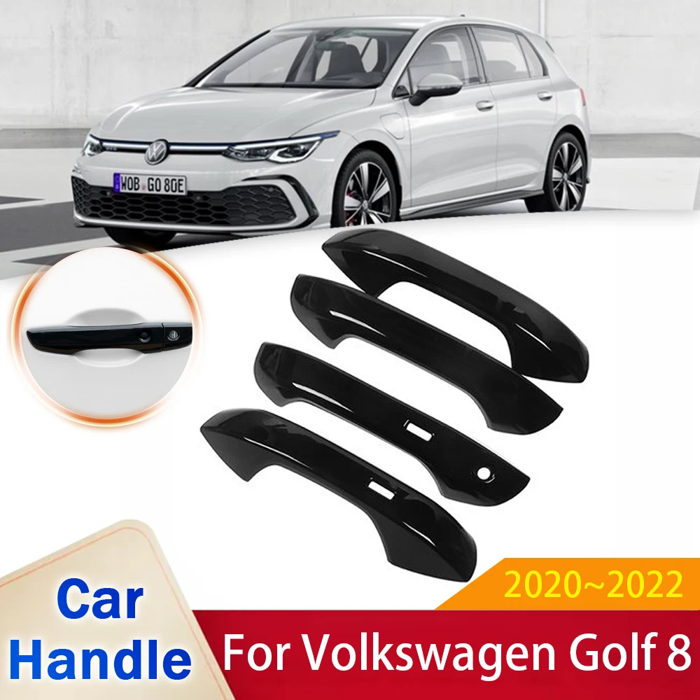 

Fit for Volkswagen VW Golf 8 Mk8 2020 2021 2022 Gloss Black Smart Door Handle Cover Sticker Trim Car Protective Film Accessories