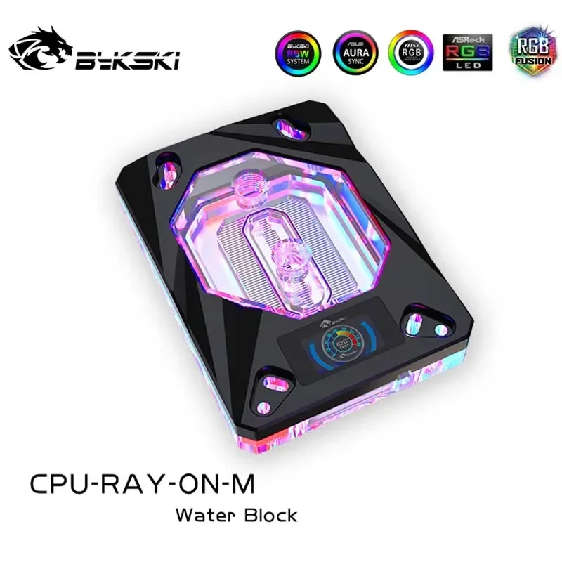 

Bykski CPU-RAY-ON-M,AMD CPU Water Block With OLED Temperature Display For RYZEN AM3/AM3+/AM4 CPU Cooler Processor Radiator