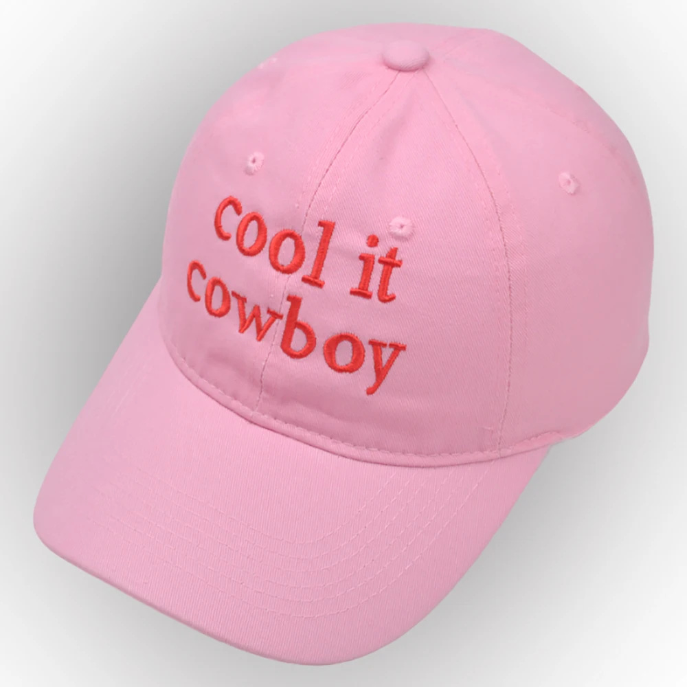 Cool It Cowboy Baseball Cap Embroidery Cotton Mom Hat Girly Pink Trucker Hat Summer Woman  Adjustable Outdoor Hat