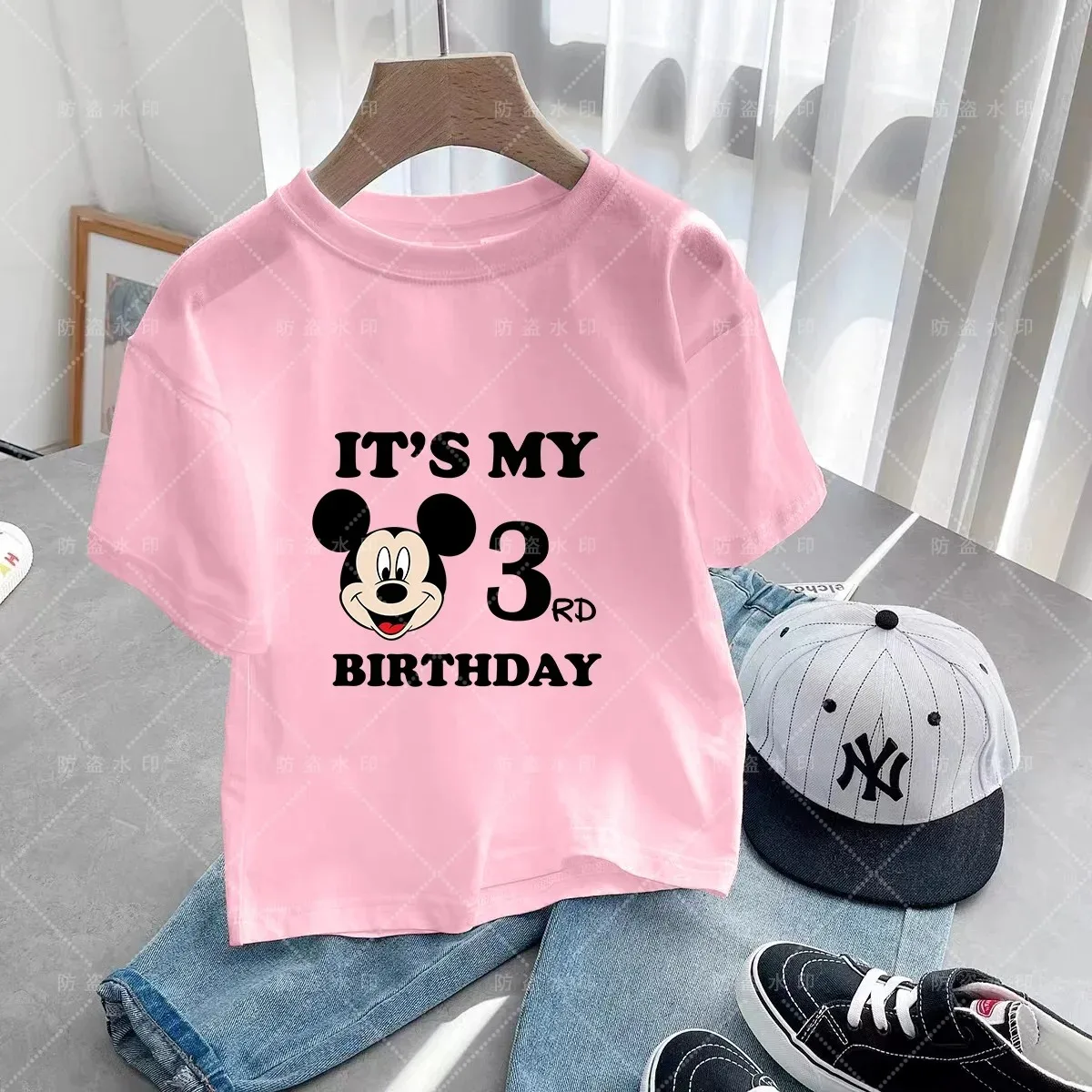 Boys Girls Minnie Mickey Mouse Shirt Kids Streetwear Short Sleeve Children\'s Tshirts 3-12 Birthday Clothing Tops Teenager 3-14y