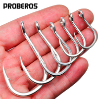 Proberos 10PCS Jigging Hooks Heavy Duty Super Strong Deep Big Game Hook for Vertical Metal Jig High Carbon Steel High Strength