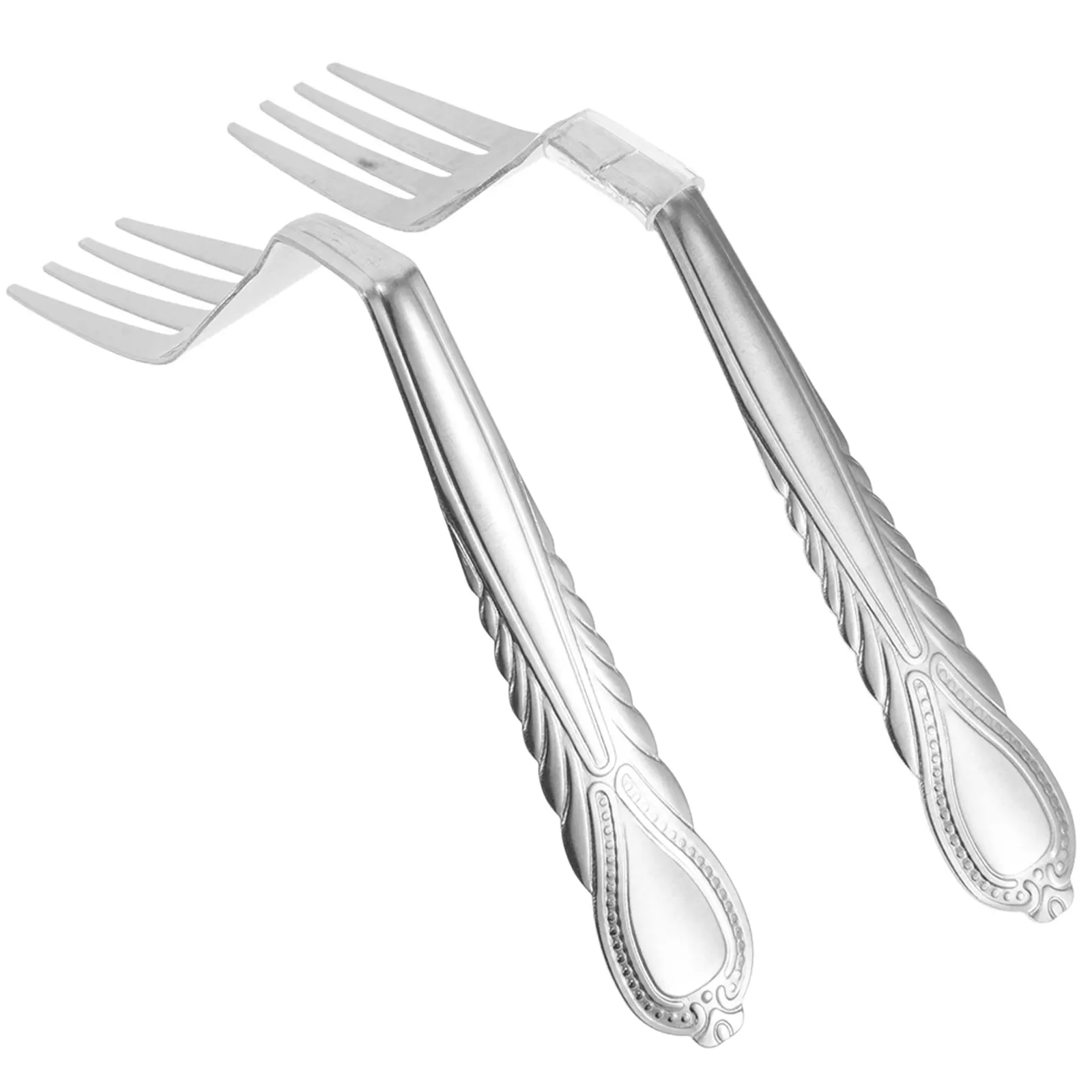 

2pcs Mind Fork Trick Mind Bend Fork Prop Sturdy Metal Props Unique Design Close-up Performance Bending Spoon Toy