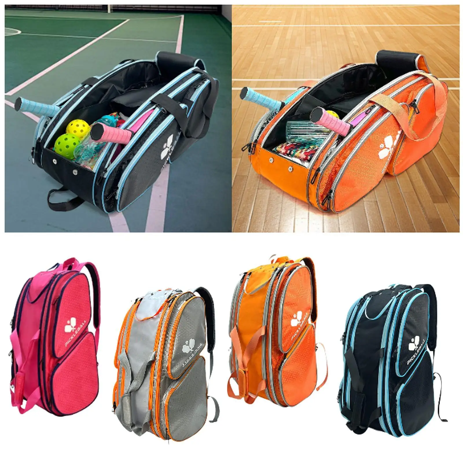 

Pickleball Paddle Bag Racquet Bag Daypack Pickle Ball Bag Duffle Bag Tennis Bag for Workout Backpacking Paddles Pickleball