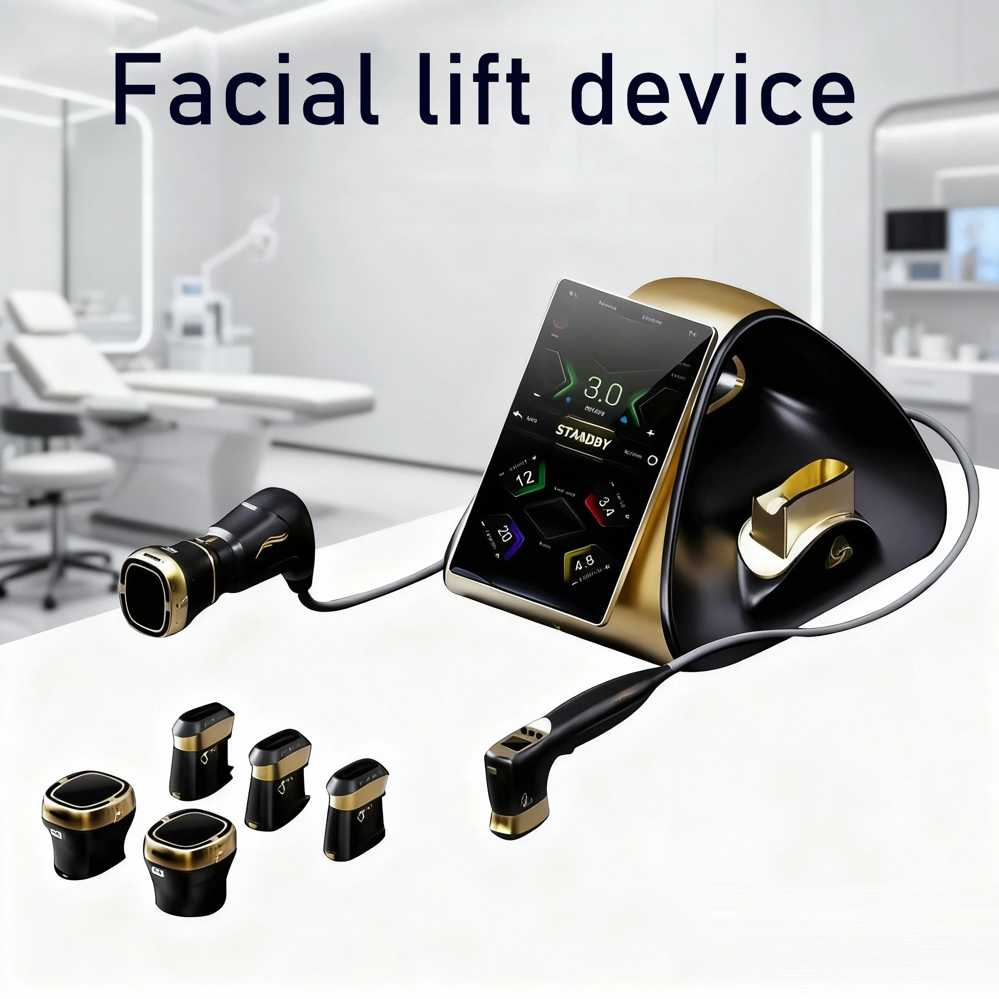顔のリフトアップ、引き締め、コラーゲン活性化、美白、小じわの軽減のためのフェイシャルリフティングデバイス、美容サロンで使用されます。