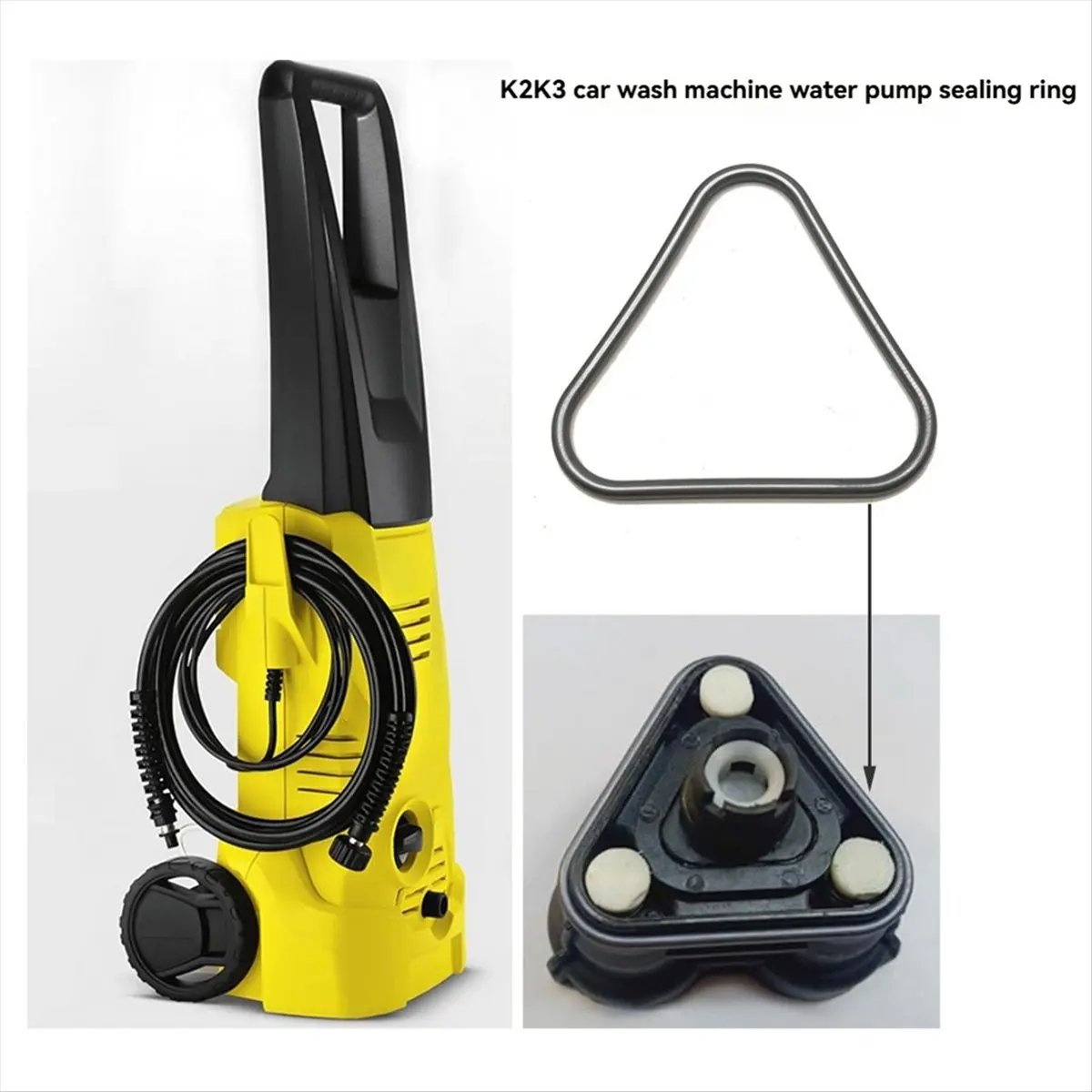 (A02R) Треугольное уплотнительное кольцо для моек высокого давления Karcher K2 K3 K4 K5, прокладка для водяного насоса, артикул 9.081-422.0, 2 шт.