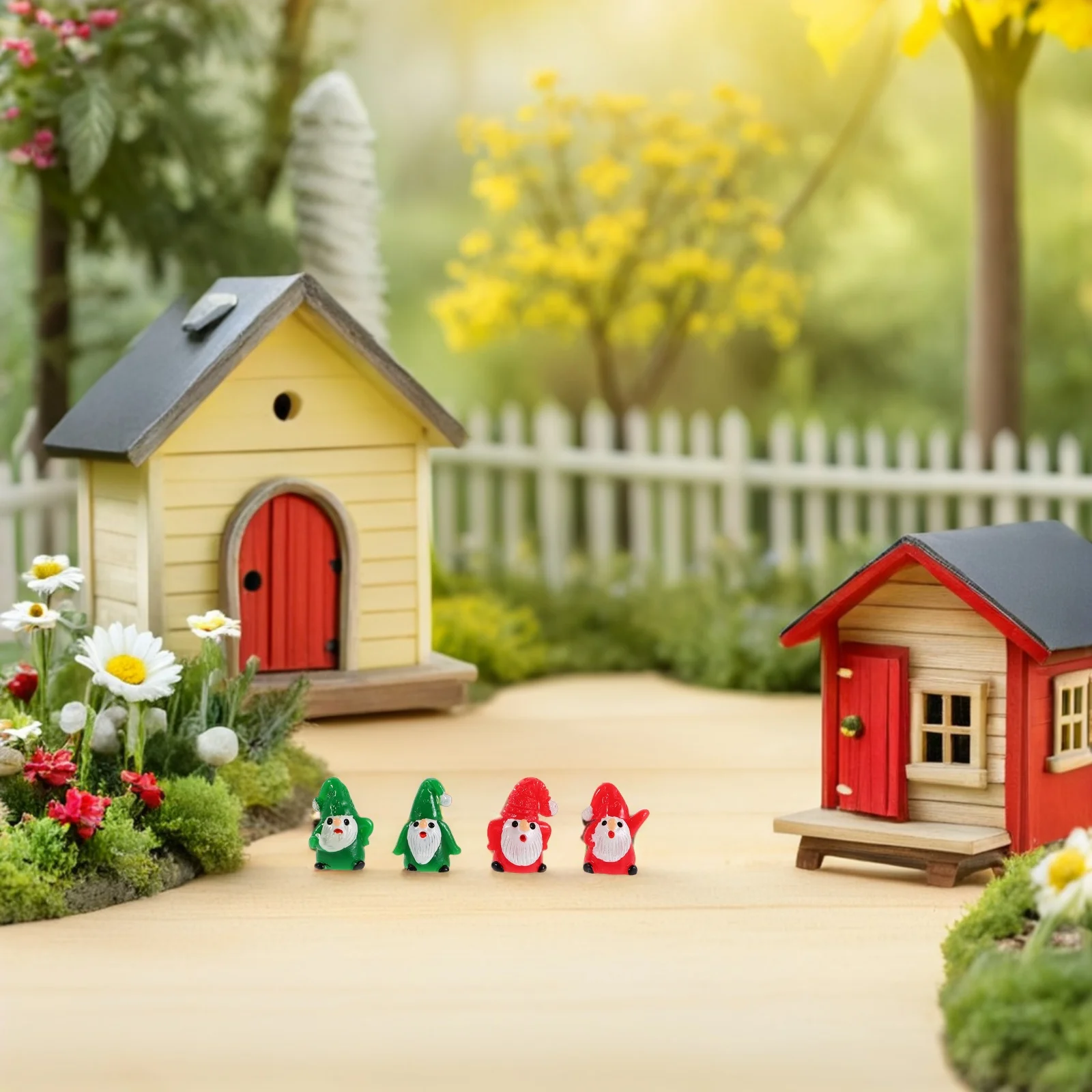 

8 Pcs Christmas Micro Landscape Ornament Mini Table Decorations Miniature Microlandscape Santa Claus Decors Resin Elder
