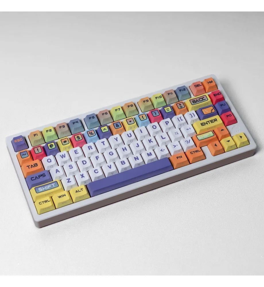 Keycaps Cartoon double engraved light transmission Pbt original full set of keycaps Korean German European small language