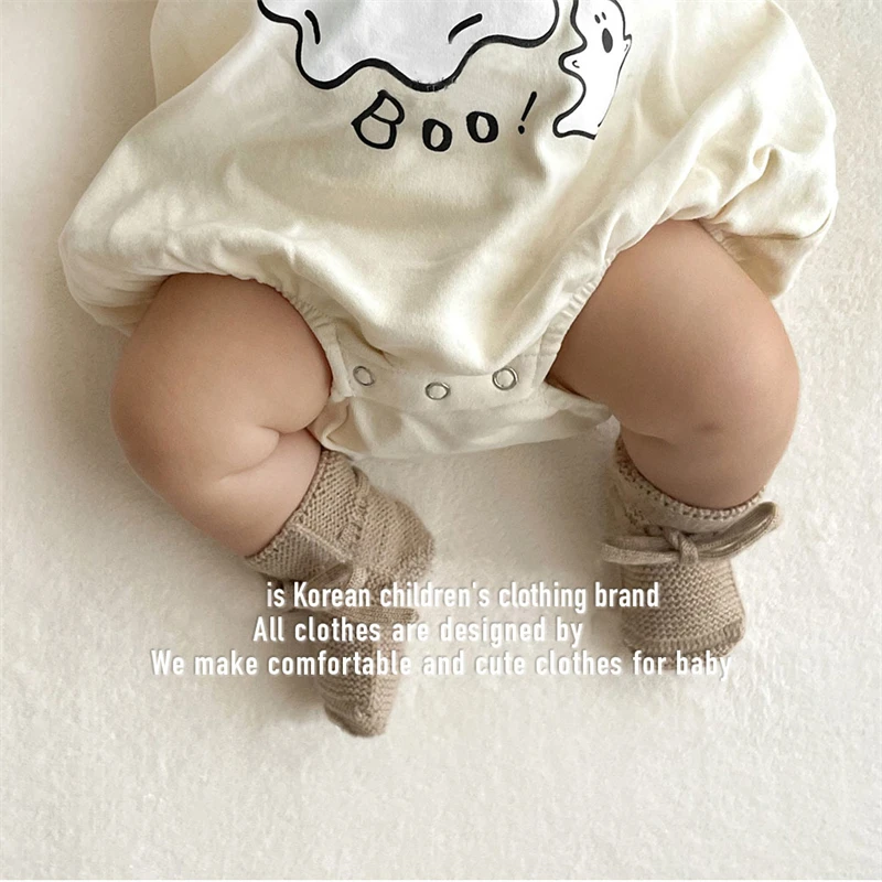 Halloween Ghost Baby Romper Adorable Infant Hallowmas Clothing Vest Hat 2pcs Sets Toddler Small Children Cosplay Costumes