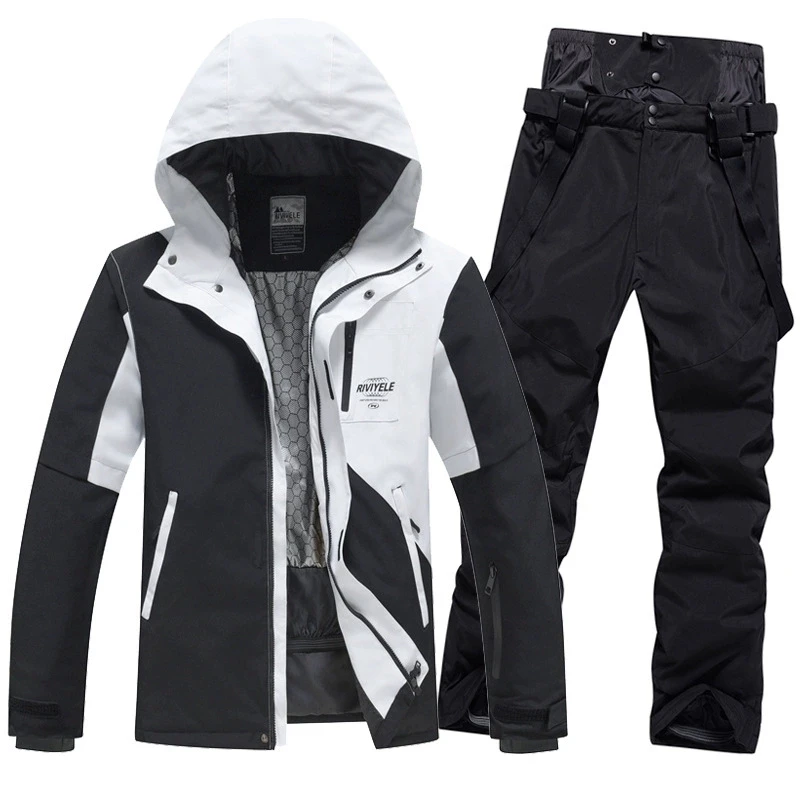 Color Block Winter Snow Ski Suit Set Men Women Snowboarding Clothes Ski Jackets And Pants Ski Suit Jacket for Skiing