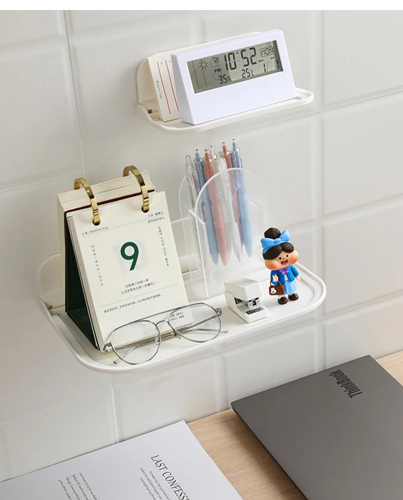 Klappbares Wandregal Platzsparendes Faltbares Aufbewahrungsregal Bohrfreier Telefonhalter WLAN-Router-Ablage Badezimmer-Organizer – Detail 10