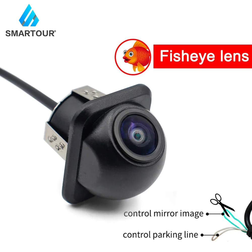 Smartour CCD Fisheye Lens Car Camera  AHD 1080P Rear View Wide Angle Reversing Backup Camera HD Night Vision Auto Parking Assist