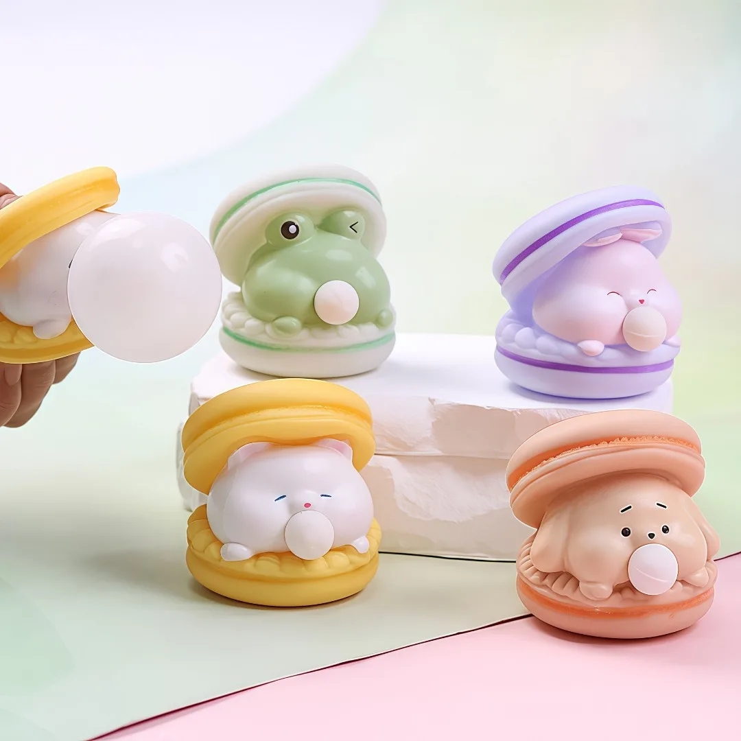 สร้างสรรค์สัตว์น่ารัก Spit Bubble Burger ความเครียดบรรเทา Pinch ของเล่นเด็ก Anti-stress บรรเทา Squishy ของเล่นตลก Vent บีบของเล่น