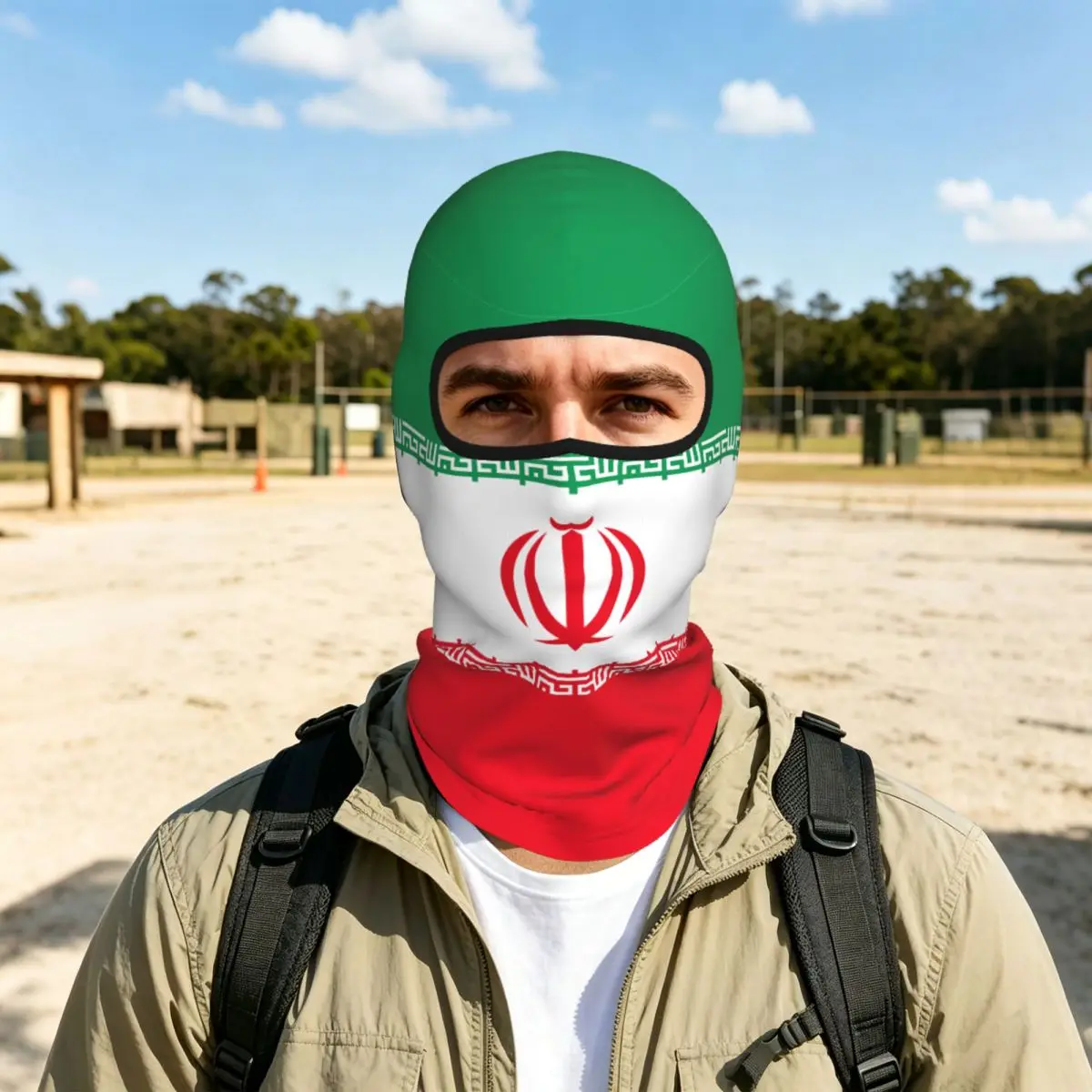 Flag Of IRAN Outdoor Cool Sunscreen Motorcycle Face Mask Moto Biker Wind Cap Mask Stopper Windproof Bicycle Cycling Headgear